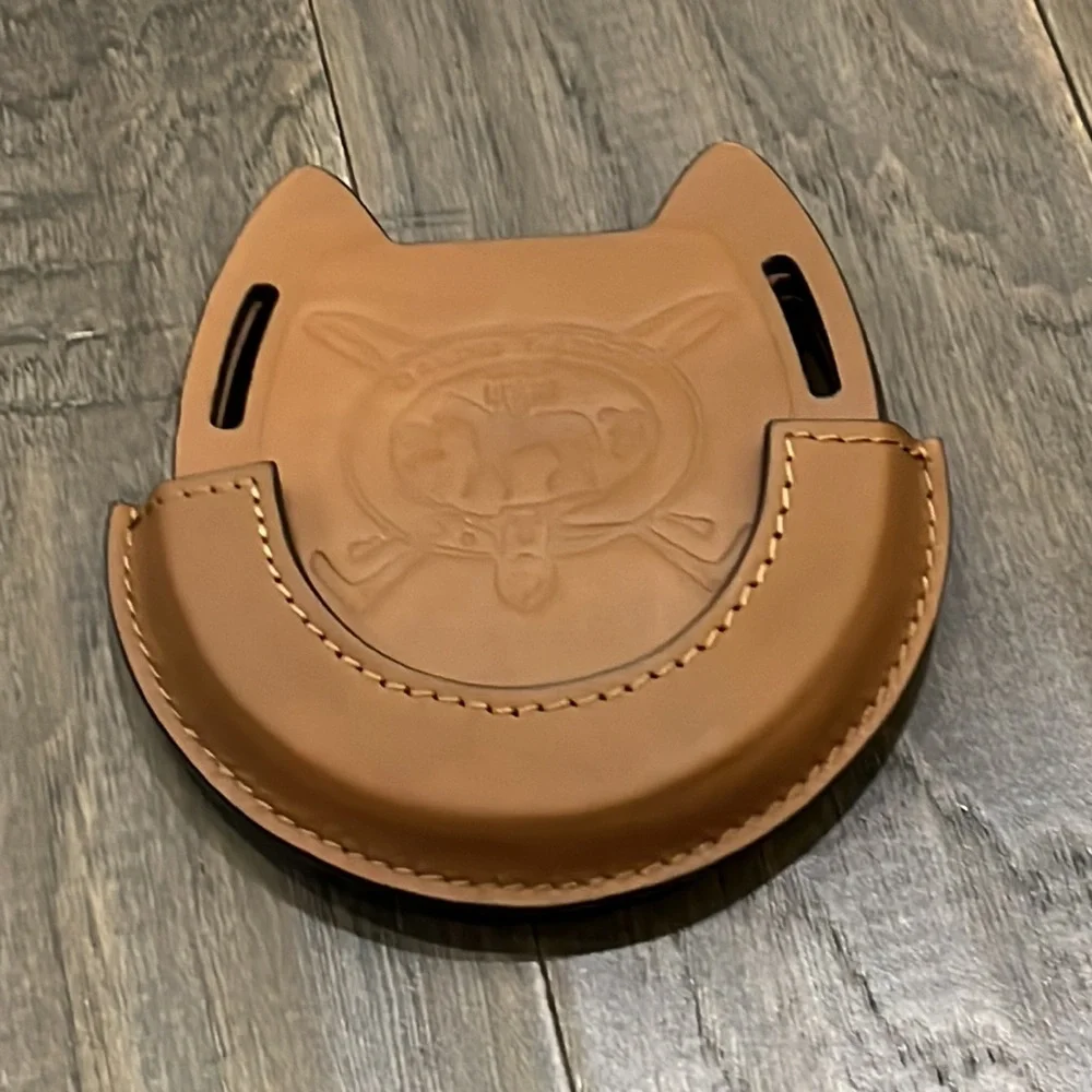 Polo Ralph Lauren Wentworth Coasters + Caddy Horseshoe Equestrian Saddle Leather